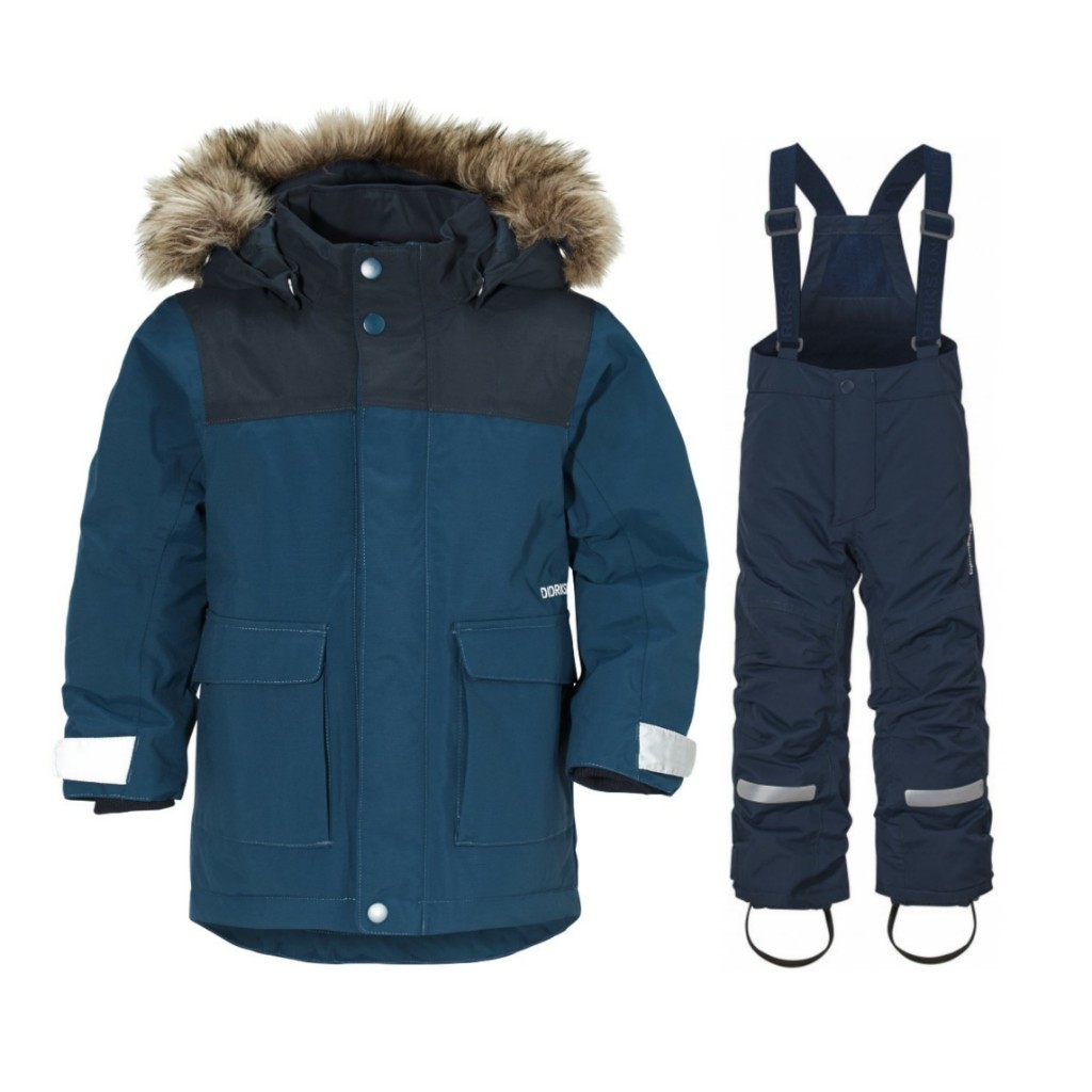 Комплект детский Didriksons: Куртка KURE PARKA (343 синий ураган), брюки IDRE (039 морской бриз)